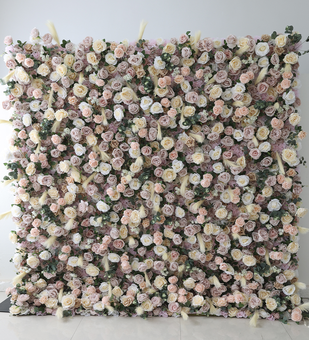 Blush, pink, and cream flower wall rental atlanta