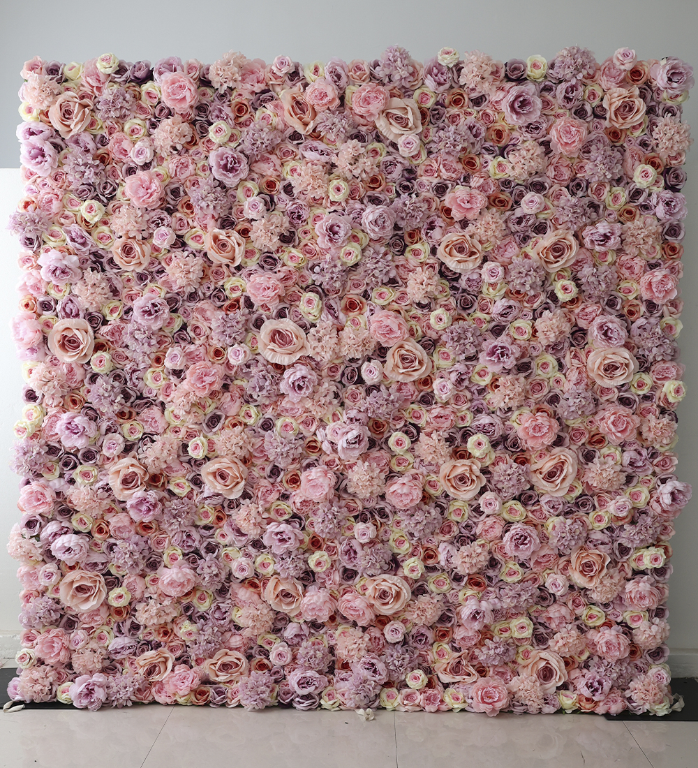 pink, lavender and cream flower wall rental