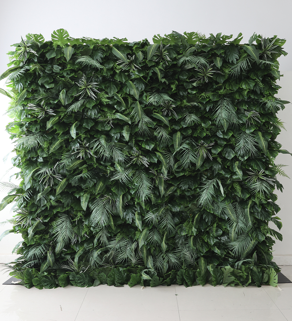 green flower wall backdrop